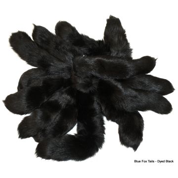 Blue Fox Tail/Keychain - Dyed Black