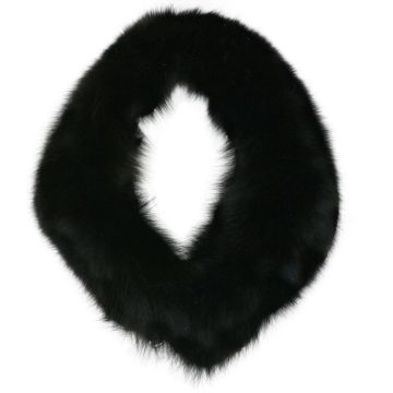 Blue Fox Fur Detachable Collar - Black-Dyed