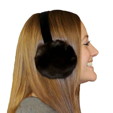 Black/Charcoal Rex Rabbit Ear Muffs