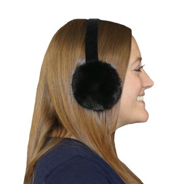 Black Mink Fur Ear Muffs