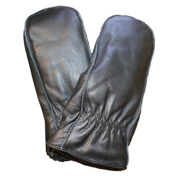 Men's & Women's Buckskin Chopper Mittens - Black