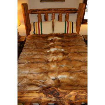 Red Fox Fur Blanket 60" X 72"