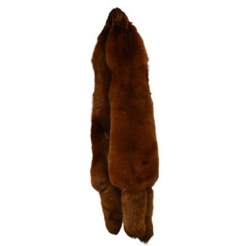 Premium Label SAGA Royal Blue Fox Pelt - Auburn Brown