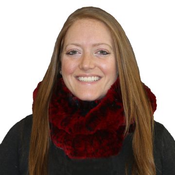 Rex Rabbit Fur Chunky Scarf - Red  #4093