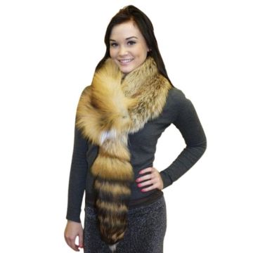 Red Fox Fur Scarf With Tail #rdtl