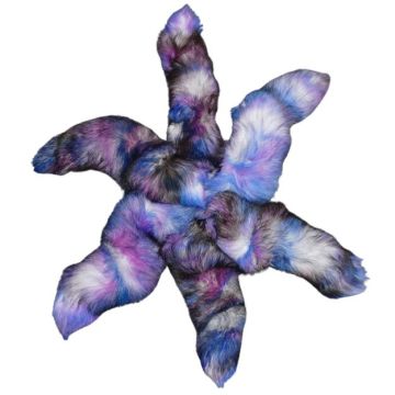 Blue Fox Tail/keychain - Dyed Purple Fusion