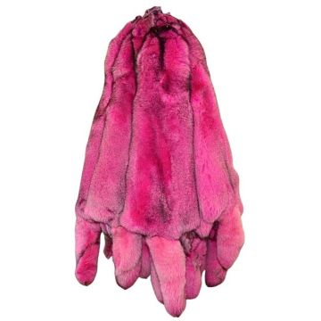 Premium Label SAGA Blue Fox Pelt - Dyed Hot Pink 