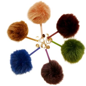 Fox Fur Pom Pom Keychain