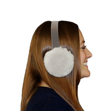 Glacier Grey Dyed Plucked & Sheared Beaver Fur Ear Muffs