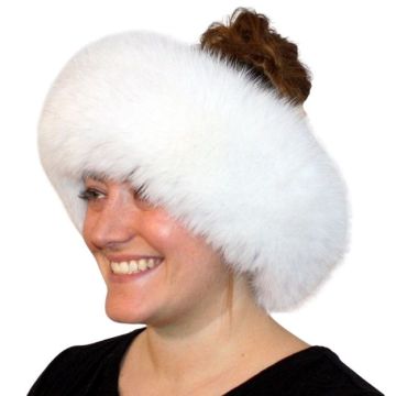 White Fox Fur Headband | Fur Neck Warmer | Fur Neck Collar