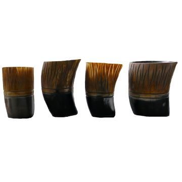 Polished Buffalo Horn Shot Glass w/ Detail 
