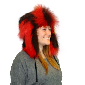Red Skunk Fur Russian Trooper Style Hat