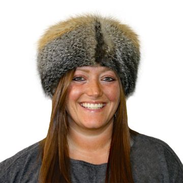 Gray Fox Fur Pill Box Hat