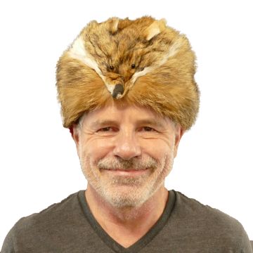 Coyote Fur Davy Crockett Hat With Eyes