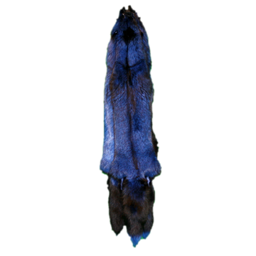 Premium Label Silver Fox Pelt - Blue Dyed