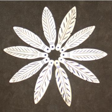 Real Bone Feathers With Detail  - (Qty 5)