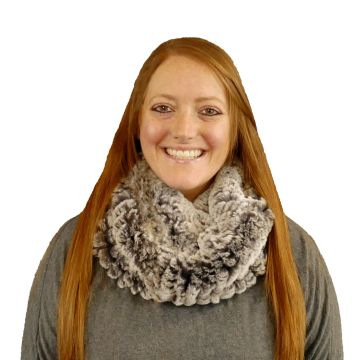 Rex Rabbit Fur Chunky Scarf - Light Gray #4081