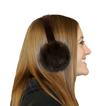 Mahogany Mink Fur Ear Muffs