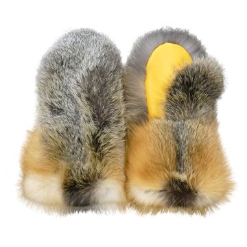 Cross Fox Fur Mittens