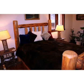 Natural Beaver Fur Blanket Comforter 92" X 92" & 110" X 90"