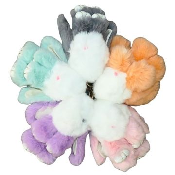 Pastel Fur Bunny Keychain - Rex Rabbit 