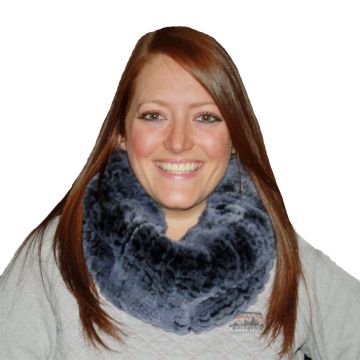 Rex Rabbit Fur Chunky Scarf - Periwinkle #4089