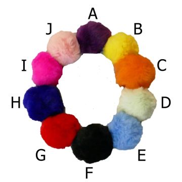 Fur Pom Pom-Rex Rabbit-Dyed Colors
