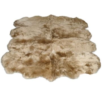 Octo - Eight Pelt Camel Sheepskin Rug - 88" X 72"