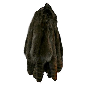 Premium Label Dark Brown Dyed Raccoon Pelt