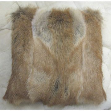Red Coyote Fur Pillow