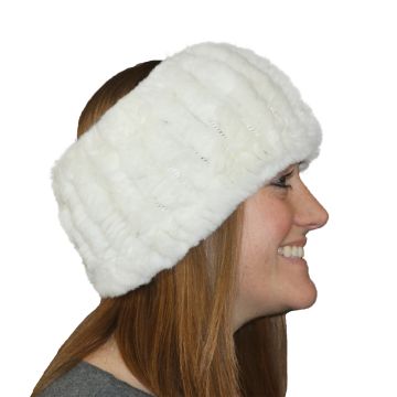 Rex Rabbit Fur Headband - Cream