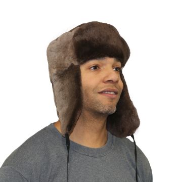 Natural Sheared Beaver Plucked & Sheared Beaver Fur Russian Trooper Style Hat