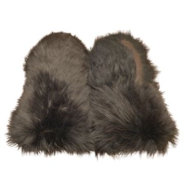 Darkest Brown Sheepskin Fur Mittens