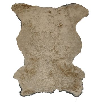 Taupe Curly Shearling - Patent Black Back