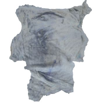 Sheared Serene-Blue Shearling - Blue-Patterned Suede Back