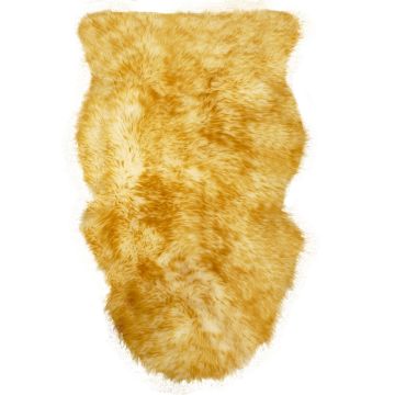 White With Golden Tips Sheepskin Rug/Throw