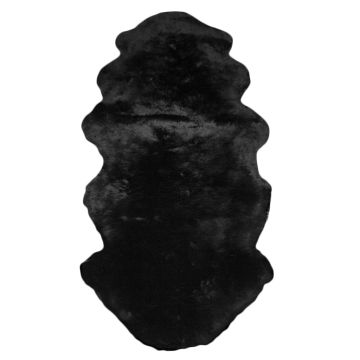 Double - Two Pelt Black Sheepskin Rug - 6' X 2'