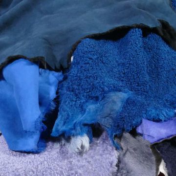 Small Lamb Shearling Sheepskin - Shades of Light Blue