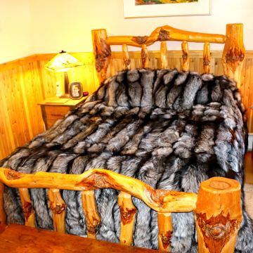 Silver Fox Fur Comforter (96" X 108")