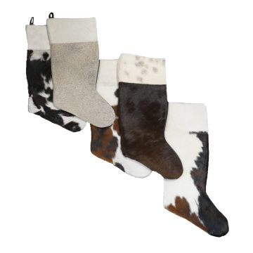 Cowhide Christmas Stocking