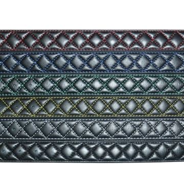 Genuine Quilted Pattern Leather Belt