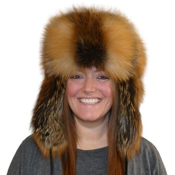 Cross Fox Fur Russian Trooper Style Hat