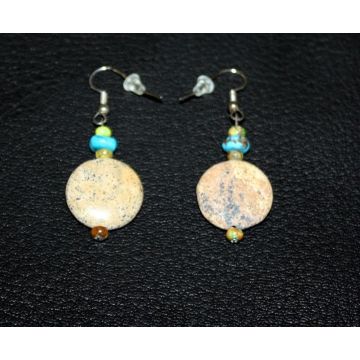 Turquoise And Jasper Earrings