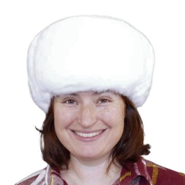 Authentic White Mink Fur Russian Trooper Style Hat
