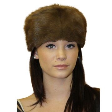 Wild Mink Fur Pill Box Hat