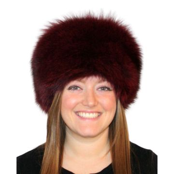 Ruby Raccoon Fur Pill Box Hat