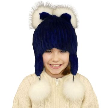 Knitted Muskrat Fur Hats 