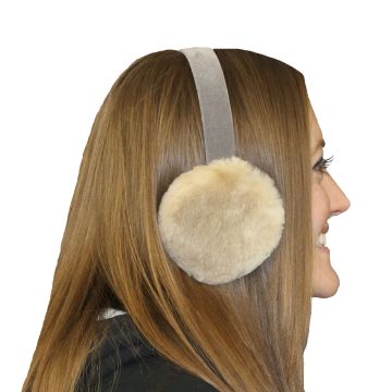 Dyed Vanilla Bean Sheared Beaver Fur Ear Muffs