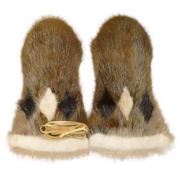 Alaska Musher Mittens - Natural Western Beaver & Moonlight Beaver