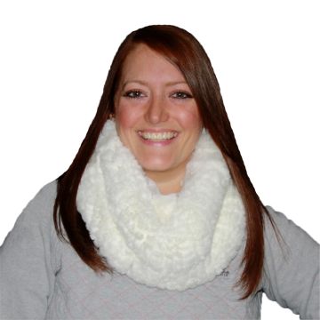 Rex Rabbit Fur Chunky Scarf - White #4088
